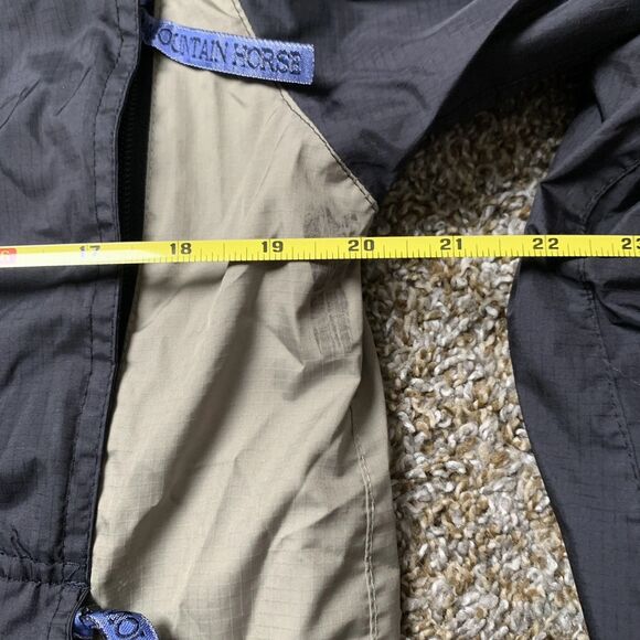Women’s Size Large Equestrian Jacket Mountain Horse Windbreaker Black Tan Vented - Picture 8 of 12